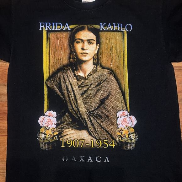Vintage King One Size Frida Kahlo Self Portrait Tee Shirt Black Size Medium ? - Picture 3 of 9